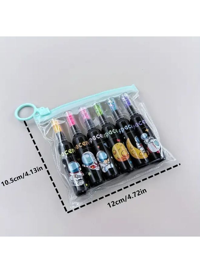 30 Pack Planet Astronut Drift Bottle Fluorescent Highlighters 6 Colors Water Based Ink Markers - Image 3